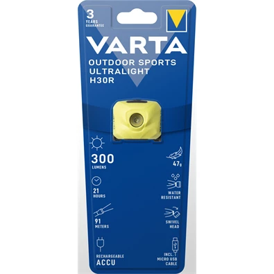 Varta 18631201401 Outdoor Sports Ultralight H30R/sárga/fejlámpa