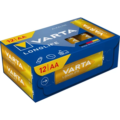 VARTA 4106301132 Longlife AA (LR06) ceruzaelem 12db/csomag (műanyagmentes csomagolás)