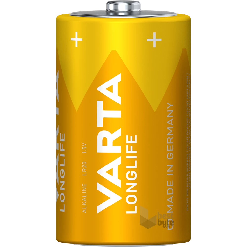 VARTA 4120101422 Longlife D (LR20) góliát elem 2db/csomag (műanyagmentes csomagolás)