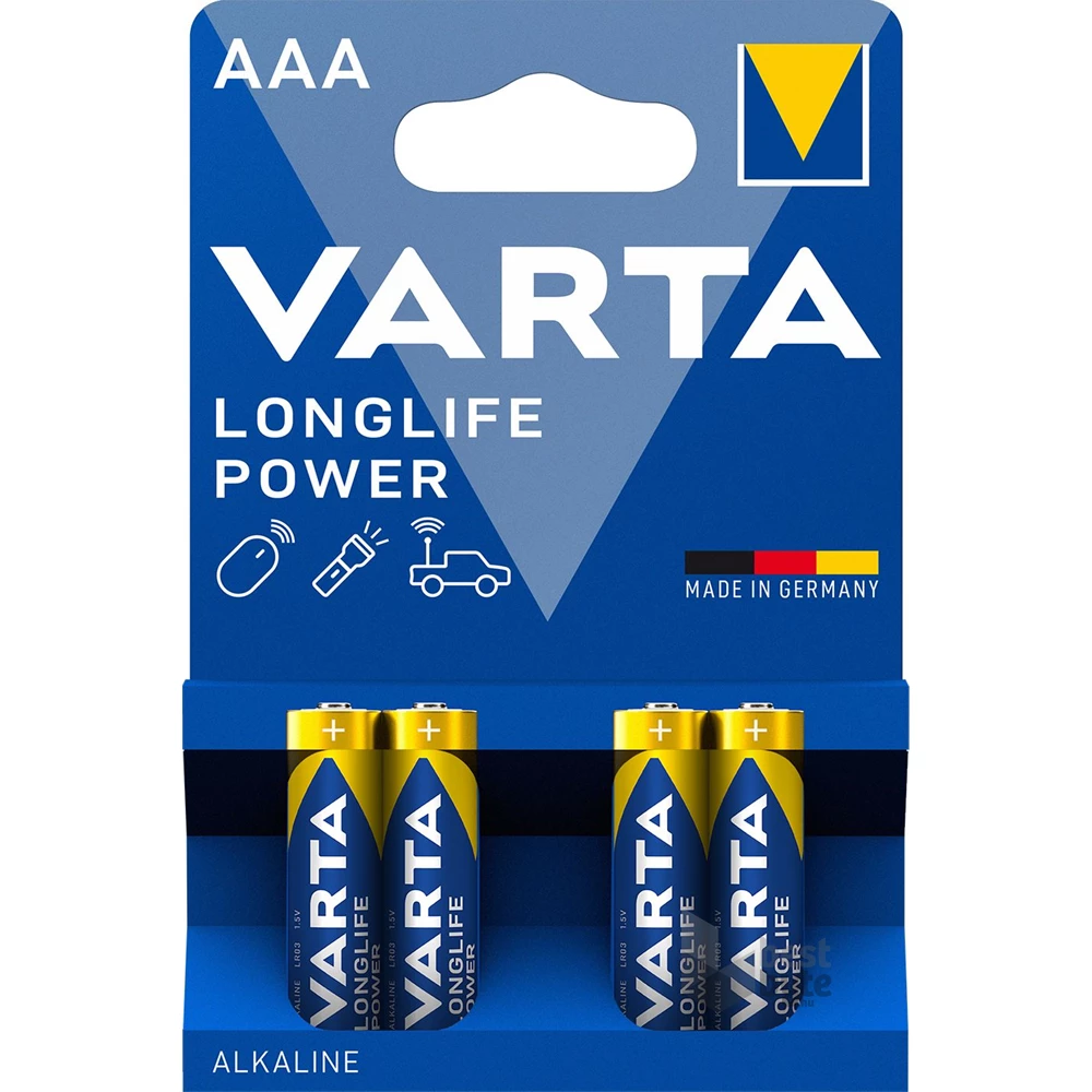 VARTA 4903121414 Longlife Power AAA (LR03) alkáli mikroceruza elem 4db/bliszter