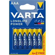VARTA 4903121436 Helps Longlife Power AAA (LR03) mikroceruza elem 4+2db/bliszter