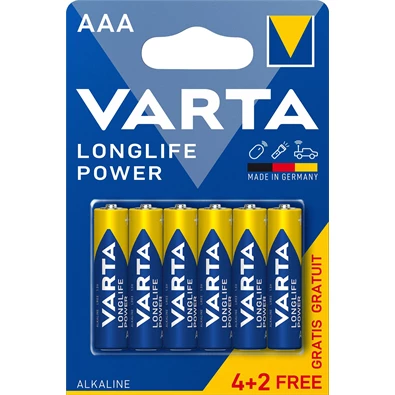 VARTA 4903121436 Helps Longlife Power AAA (LR03) mikroceruza elem 4+2db/bliszter
