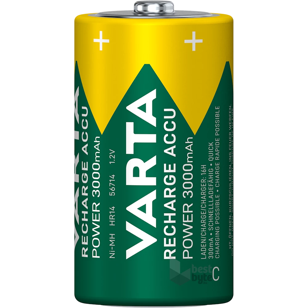 Varta 56714101412 Power bébi C 3000mAh akkumulátor 2db/csomag (műanyagmentes csomagolás)