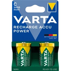 Varta 56714101412 Power bébi C 3000mAh akkumulátor 2db/csomag (műanyagmentes csomagolás)
