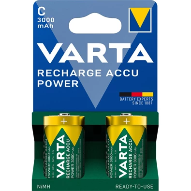 Varta 56714101412 Power bébi C 3000mAh akkumulátor 2db/csomag (műanyagmentes csomagolás)