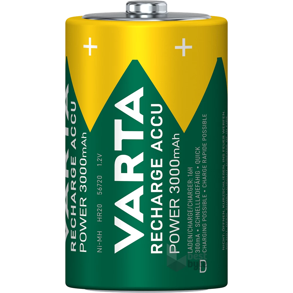 Varta 56720101412 Power góliát D 3000mAh akkumulátor 2db/csomag (műanyagmentes csomagolás)