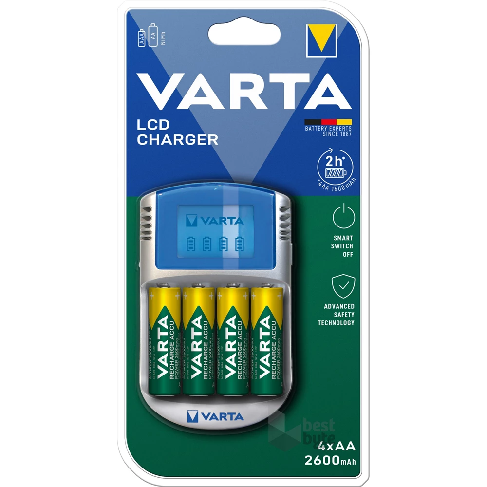 Varta 57070201451 LCD Töltő + 4x2600mAh Ready2use akkumulátor