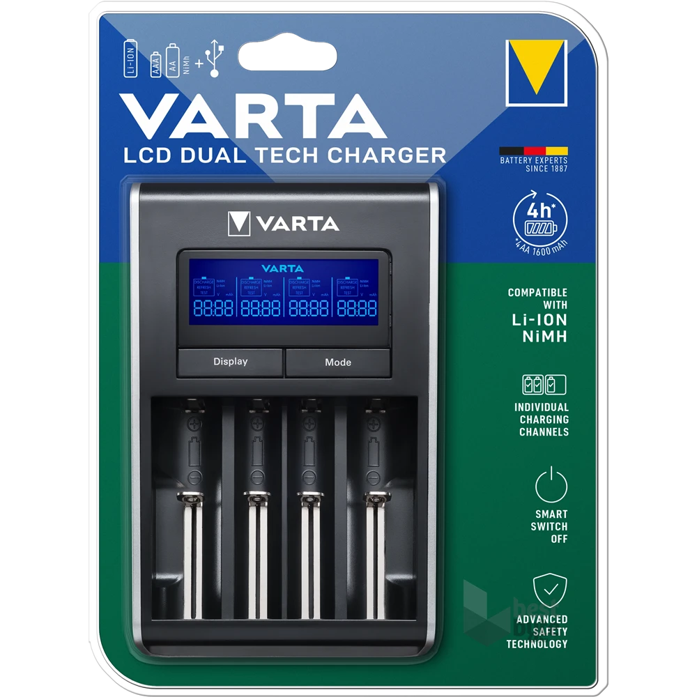 Varta 57676101401 LCD Dual Tech akkumulátor nélküli töltő