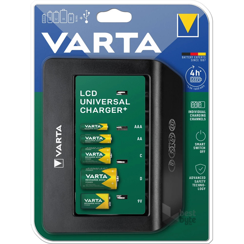 Varta 57688101401 LCD Universal Charger akku töltő