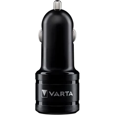 Varta 57931101401 4,8A univerzális 2xUSB fekete autós töltő Micro USB kábellel