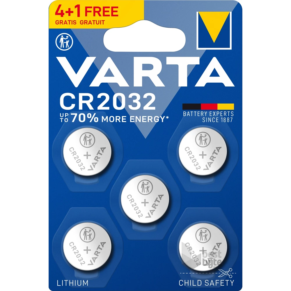 Varta 6032101495 CR2032 lítium gombelem 4+1db/bliszter