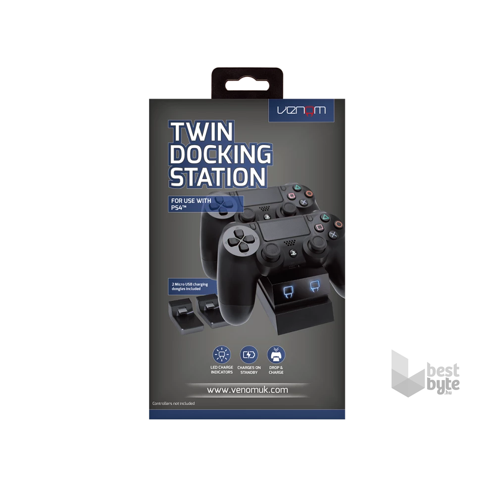 Venom VS2732 PS4 fekete dupla töltőállomás