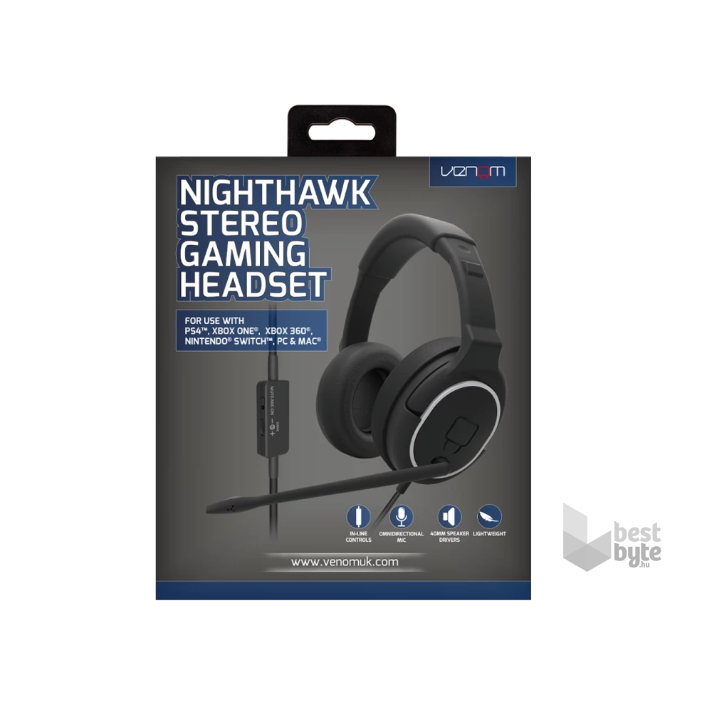 Venom VS2855 Nighthawk fekete gamer headset