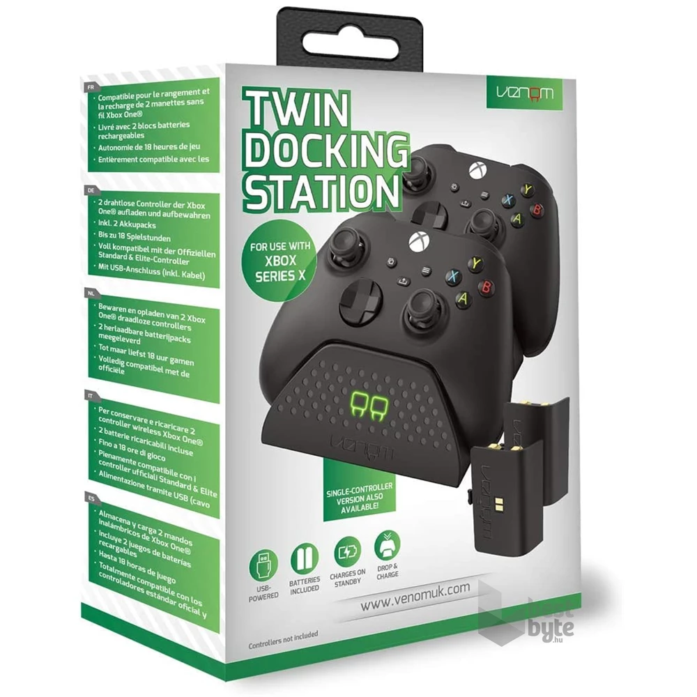 Venom VS2881 Xbox Series X|S fekete dupla töltőállomás + 2 db akkumulátor