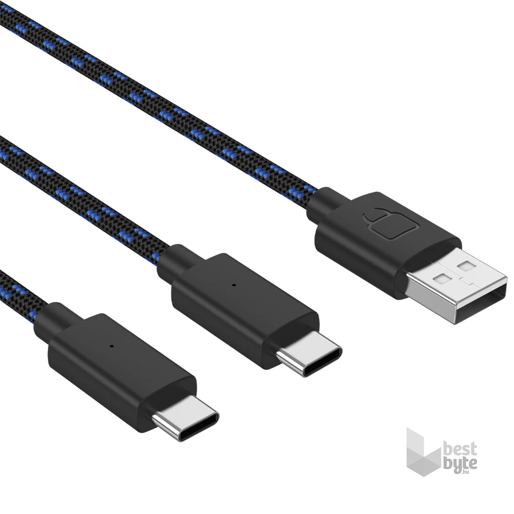 Venom VS5002 PS5 Dual Play & Charge 3m USB Type-C fekete töltőkábel