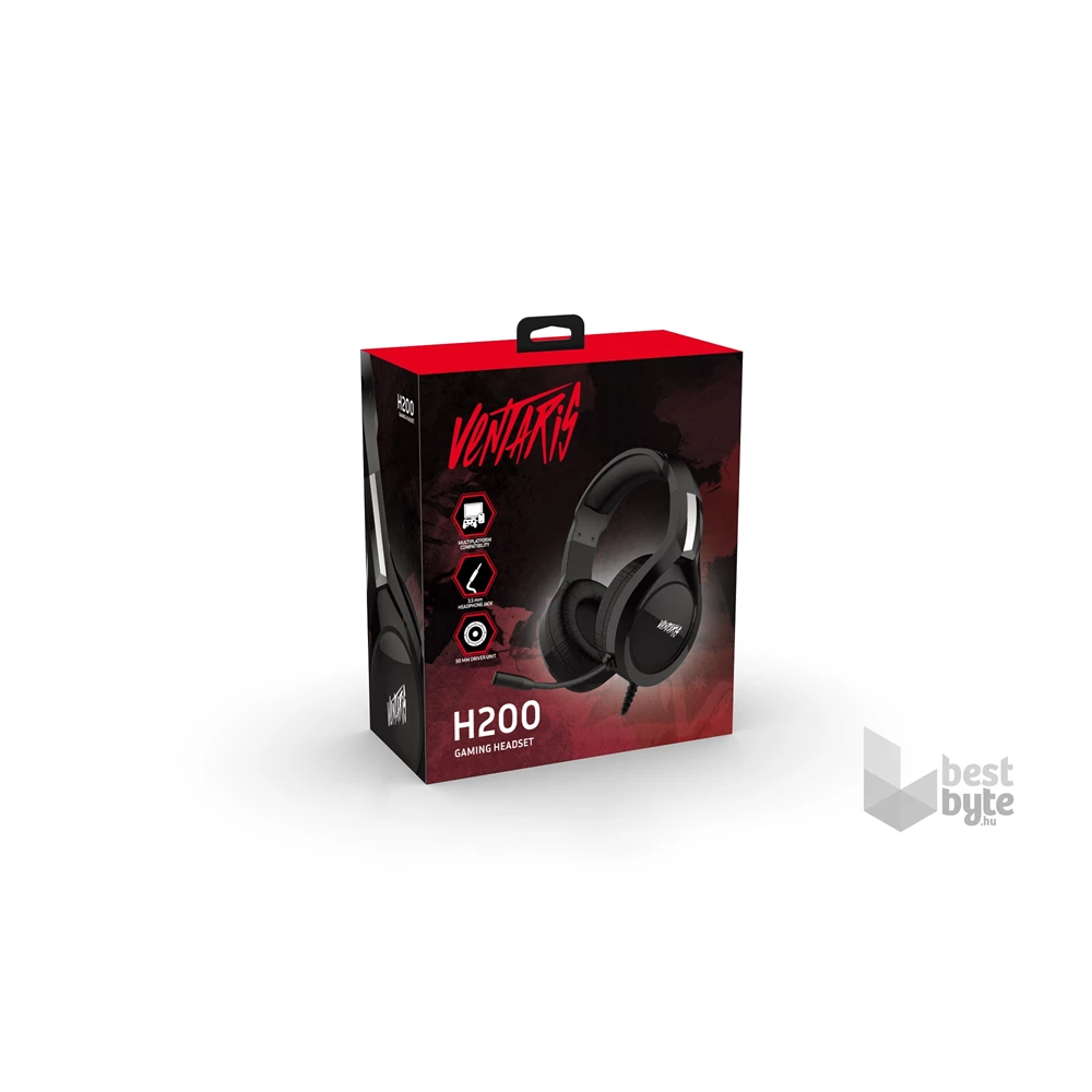 Ventaris H200 PS4 fekete gamer headset