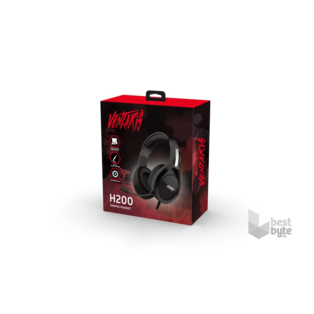 Ventaris H200 PS4 fekete gamer headset