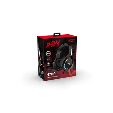 Ventaris H700 RGB 7.1 fekete gamer headset