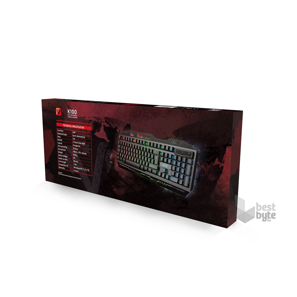 Ventaris K100 RGB HUN gamer billentyűzet