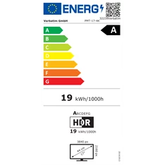 Verbatim 17,3" 32239 PMT-17-4K UHD IPS HDMI/USB/USB-C fekete hordozható érintőkijelzős monitor