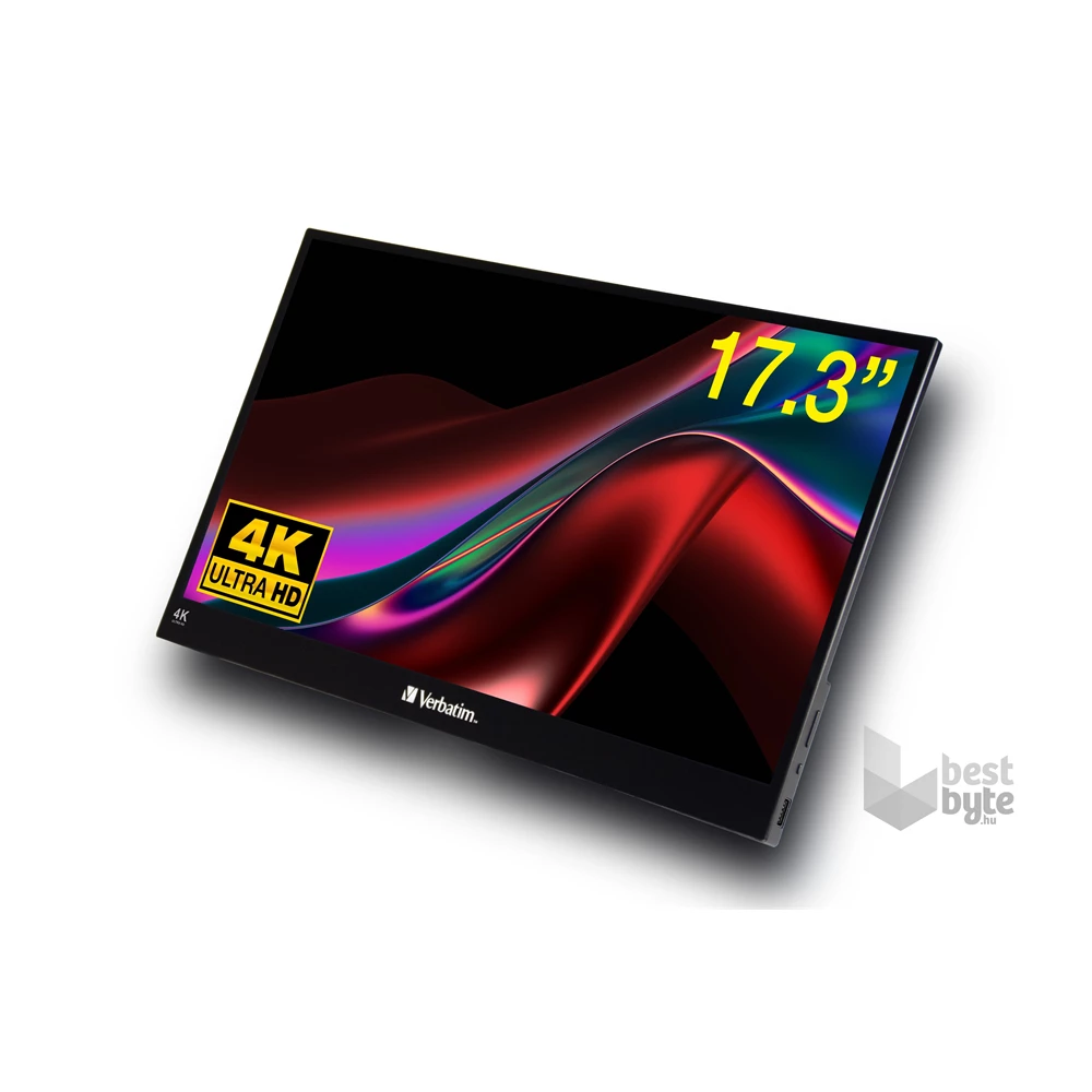 Verbatim 17,3" 32239 PMT-17-4K UHD IPS HDMI/USB/USB-C fekete hordozható érintőkijelzős monitor