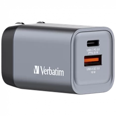 Verbatim 32200 GNC-35 GaN Charger 35W USB Type-A + Type-C hálózati töltő adapter