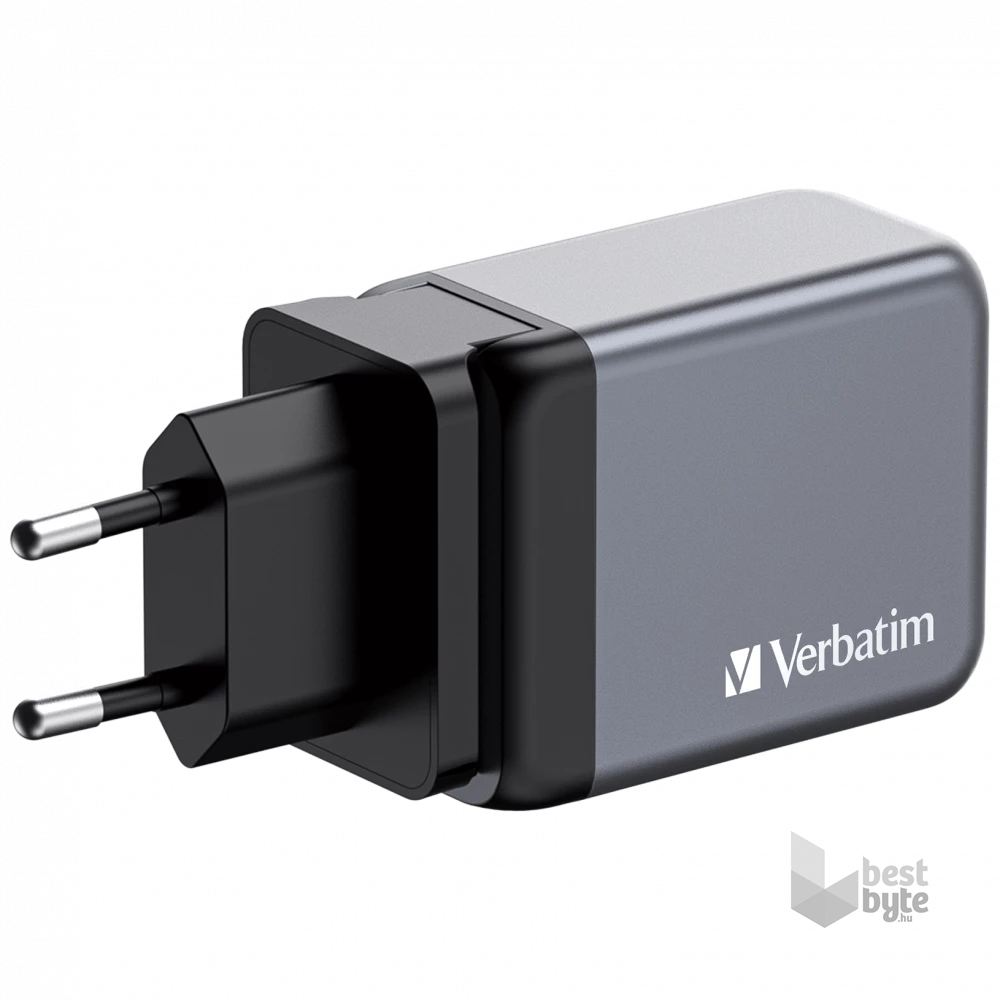 Verbatim 32201 GNC-65 GaN Charger 65W USB Type-A + 2xType-C hálózati töltő adapter