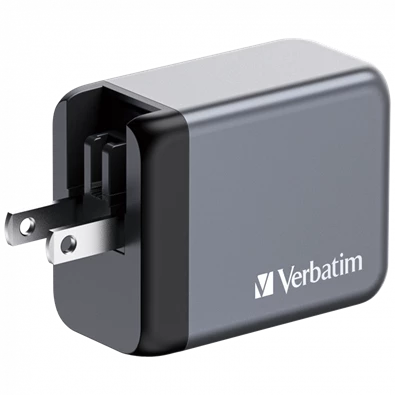 Verbatim 32201 GNC-65 GaN Charger 65W USB Type-A + 2xType-C hálózati töltő adapter