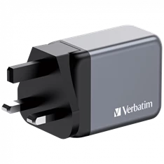 Verbatim 32201 GNC-65 GaN Charger 65W USB Type-A + 2xType-C hálózati töltő adapter