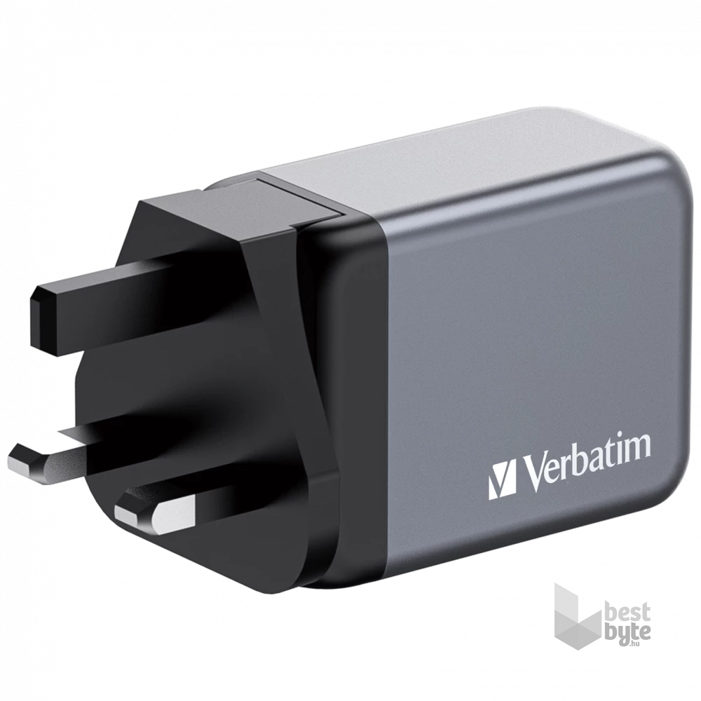 Verbatim 32201 GNC-65 GaN Charger 65W USB Type-A + 2xType-C hálózati töltő adapter