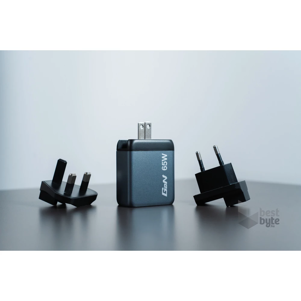 Verbatim 32201 GNC-65 GaN Charger 65W USB Type-A + 2xType-C hálózati töltő adapter