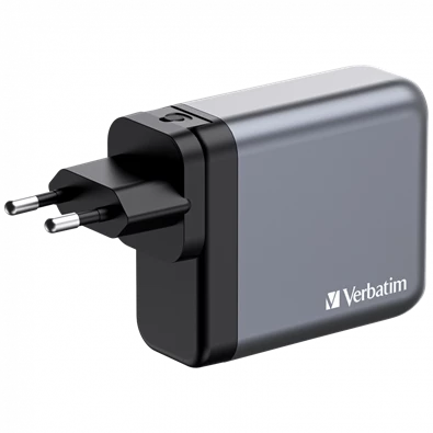 Verbatim 32203 GNC-140 GaN Charger 140W USB Type-A + 3xType-C hálózati töltő adapter