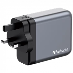 Verbatim 32203 GNC-140 GaN Charger 140W USB Type-A + 3xType-C hálózati töltő adapter