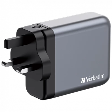Verbatim 32203 GNC-140 GaN Charger 140W USB Type-A + 3xType-C hálózati töltő adapter