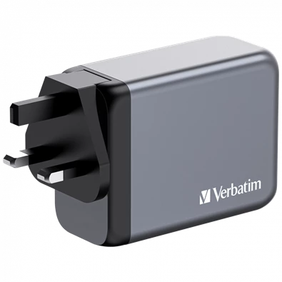 Verbatim 32204 GNC-200 GaN Charger 200W USB Type-A + 3xType-C hálózati töltő adapter
