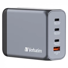 Verbatim 32204 GNC-200 GaN Charger 200W USB Type-A + 3xType-C hálózati töltő adapter