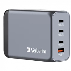 Verbatim 32205 GNC-240 GaN Charger 240W USB Type-A + 3xType-C hálózati töltő adapter