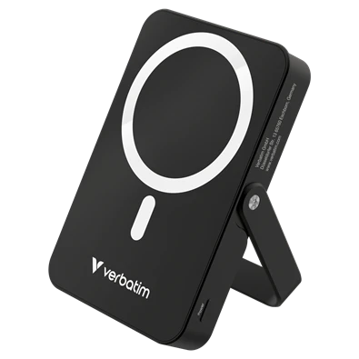 Verbatim 32264 Charge n Go 10000mAh fekete vezeték nélküli kitámasztható mágneses powerbank