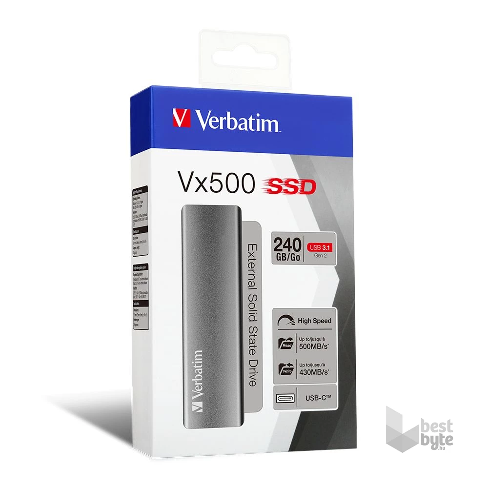 Verbatim 47442 VX500 external SSD USB 3.1 240GB külső SSD