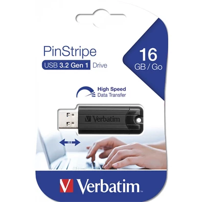 Verbatim 49316 Store`n`Go PINSTRIPE 16GB USB 3.0 fekete Flash Drive