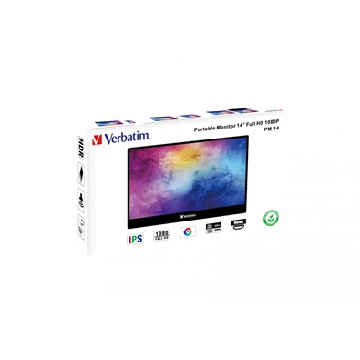 Verbatim 49590 14" PM-14 FHD IPS HDMI/USB-C fekete monitor
