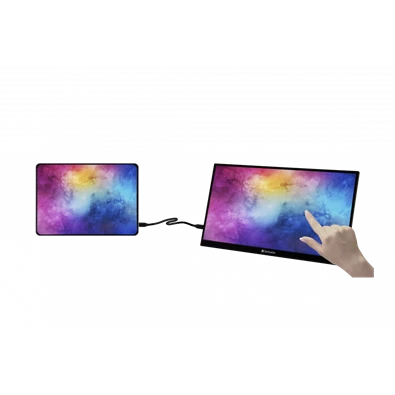 Verbatim 49591 14" PMT-14 FHD IPS HDMI/USB-C fekete fém borítású érintőképernyős monitor