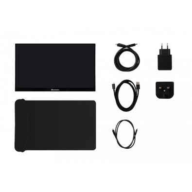 Verbatim 49591 14" PMT-14 FHD IPS HDMI/USB-C fekete fém borítású érintőképernyős monitor