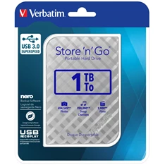 Verbatim 53197 Store `n` Go 2,5" 1TB USB 3.0 SuperSpeed ezüst külső winchester