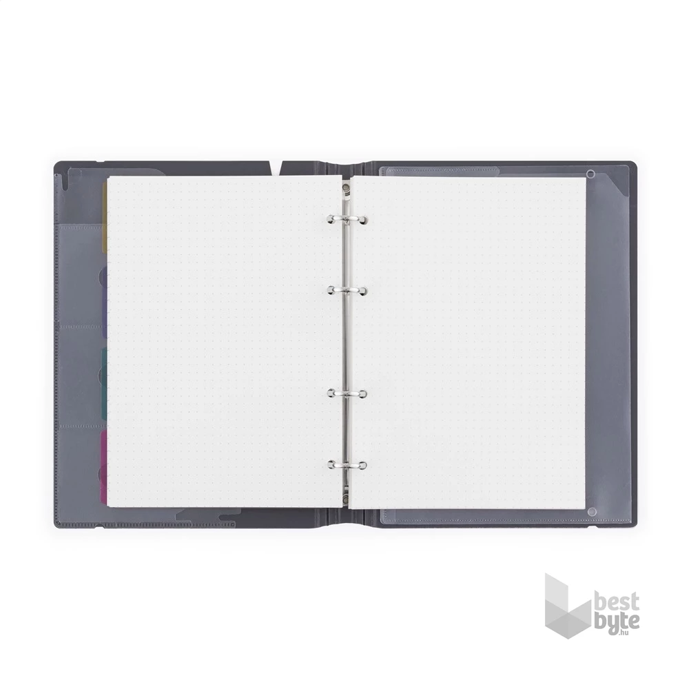 Verde A5 4 gyűrűs 3x30 vegyes lappal tégla gyűrűs mappa