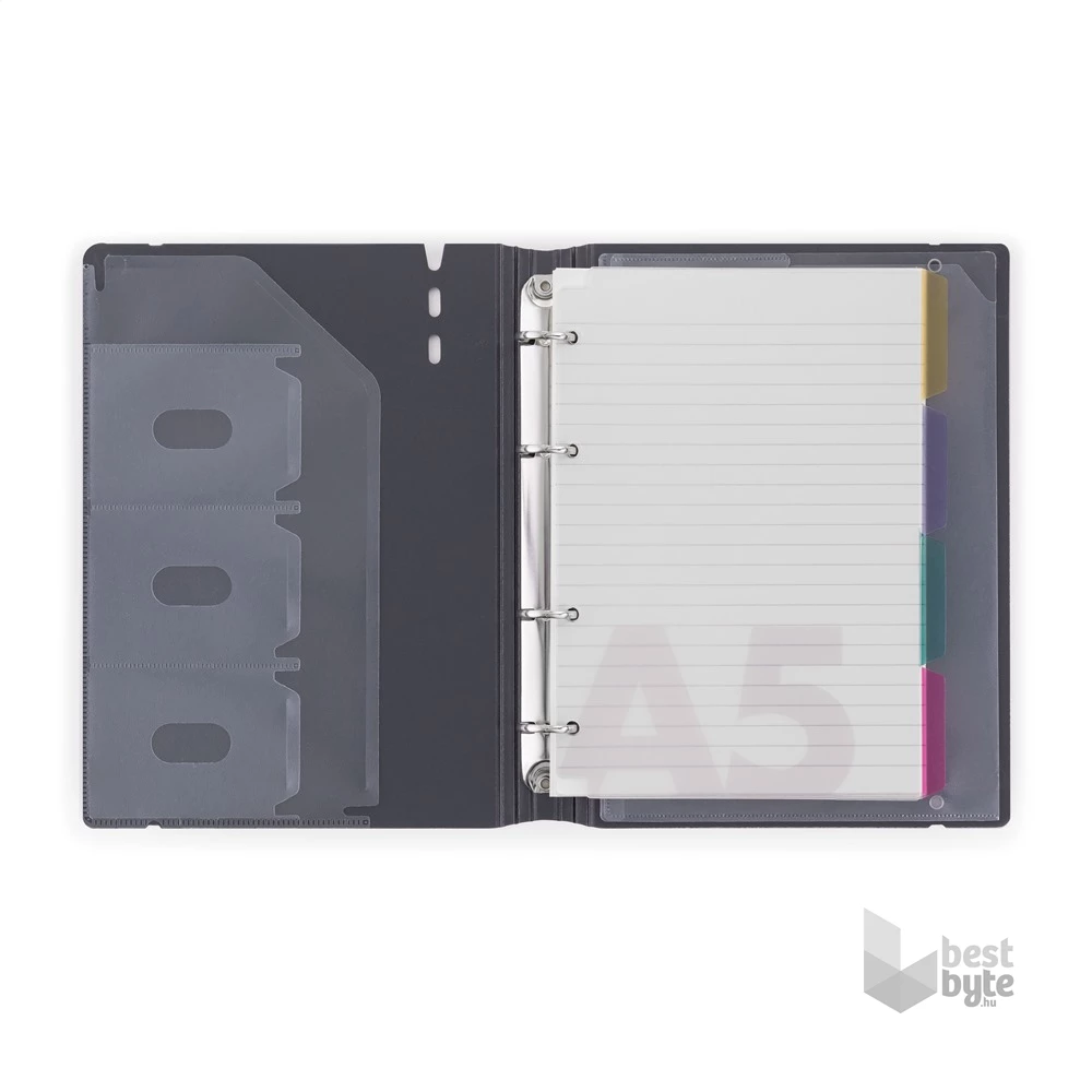 Verde A5 4 gyűrűs 3x30 vegyes lappal tégla gyűrűs mappa