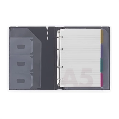 Verde A5 4 gyűrűs 3x30 vegyes lappal tégla gyűrűs mappa