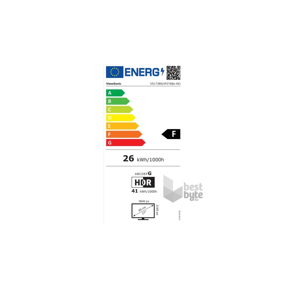 ViewSonic 27" VP2768A-4K 4K UHD IPS DP/HDMI/RJ45/USB/USB-C monitor