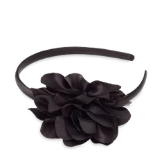 Virágos hajpánt fekete színben