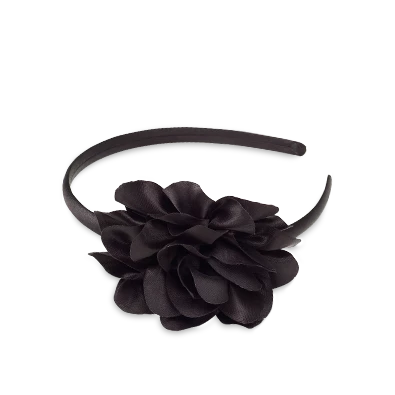 Virágos hajpánt fekete színben